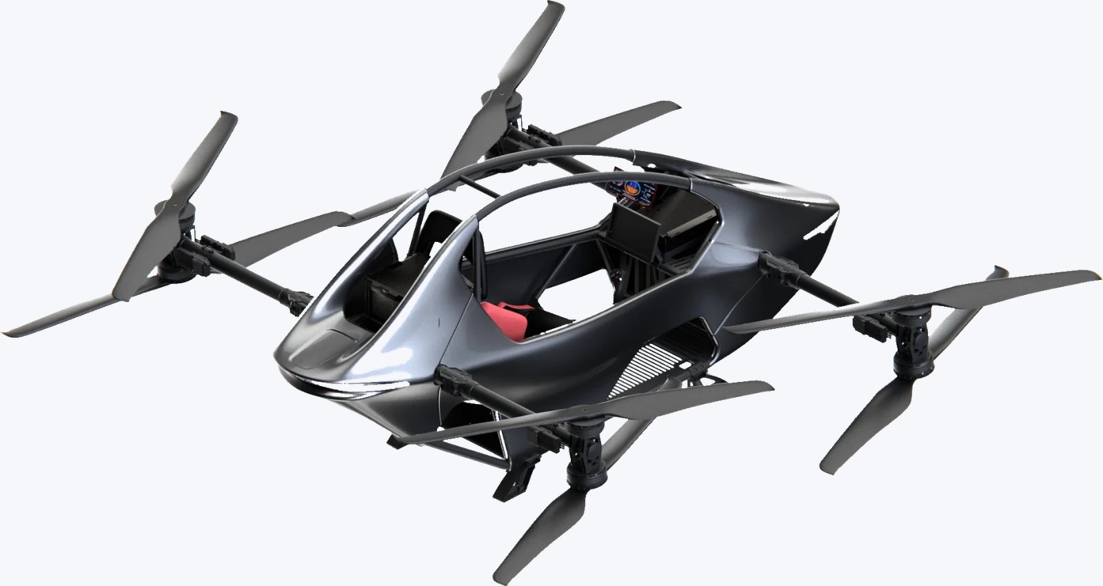 YIVTOL S-ZERO single-seat ultralight eVTOL, three-quarter view